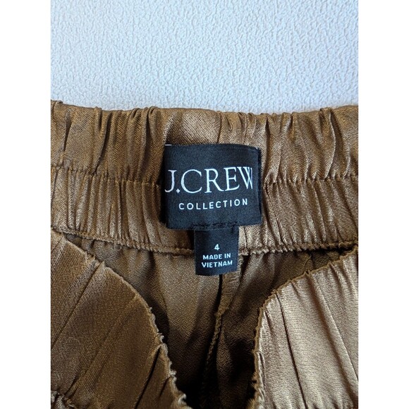 J.Crew Astrid Wide Leg Pant Luster Crepe Bronze Size 4 Elastic Waist Old Money - Picture 4 of 12